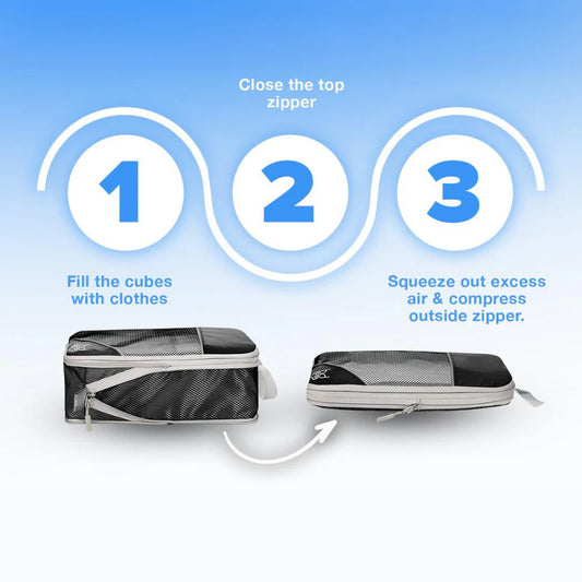 Space-saving travel organizers for suitcases